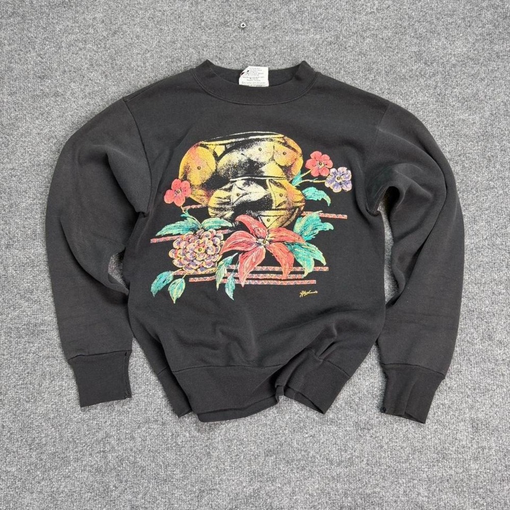 Vtg 90s mushrooms and flowers crewneck size small/medium